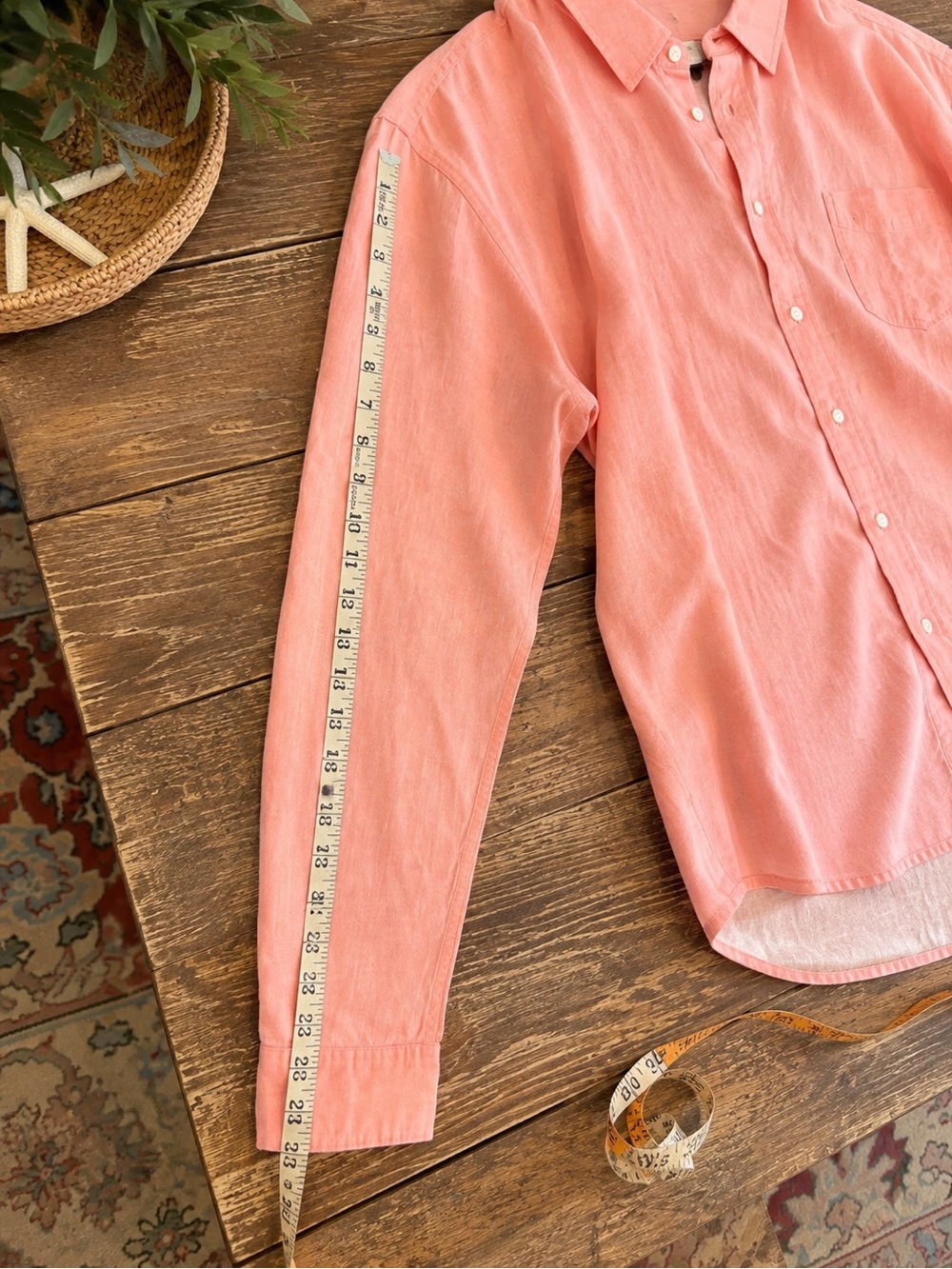 NWT Rails Mykonos Agate Linen Rayon Shirt Coral Pink Men’s Large MSRP $148 - Picture 11 of 11